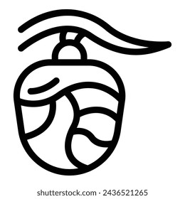 Larval wrapping icon outline vector. Silk cocoon growth. Chrysalis metamorphosis process