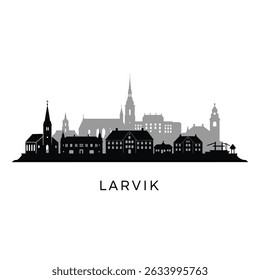 Larvik Norway Skyline Silhouette City Minimalist.