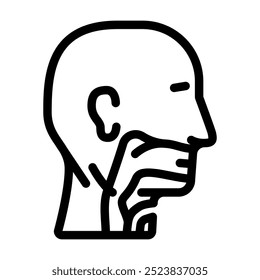 Icono de línea de cirugía de laringectomía. Vector de cirugía de laringectomía. Ilustración negra de contorno aislado