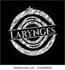 Larynges chalkboard emblem written on a blackboard
