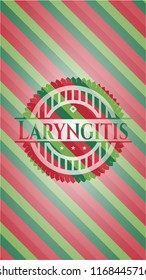 Laryngitis christmas badge background.