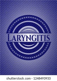 Laryngitis emblem with jean texture