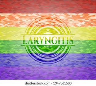 Laryngitis on mosaic background with the colors of the LGBT flag