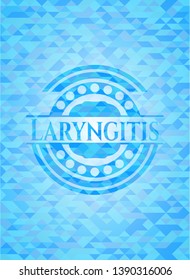 Laryngitis sky blue emblem with mosaic ecological style background