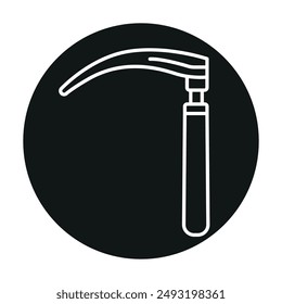 Laryngoscope line black icon. Sign for web page, mobile app, button, logo. Vector isolated button. Editable stroke.