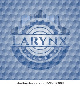 Larynx blue hexagon badge. Vector Illustration. Detailed.