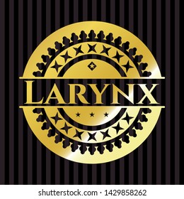 Larynx gold shiny emblem. Vector Illustration. Detailed.