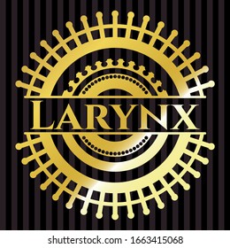 Larynx golden badge or emblem. Vector Illustration. Detailed.