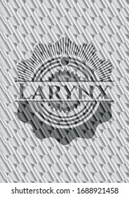 Larynx silver color badge. Scales pattern. Vector Illustration. Detailed.