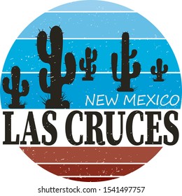las Cruces city travel destination. vector shirt logo