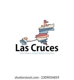 Las Cruces New Mexico City Map Geometric Modern Logo