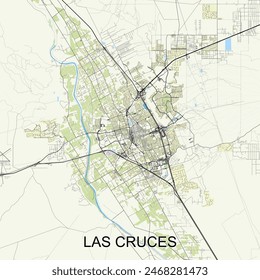Las Cruces, New Mexico, United States map poster art