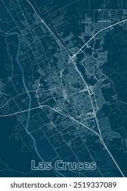 Las Cruces, New Mexico, United States artistic map poster