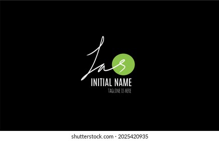 Las initial logo handwriting template vector