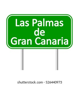 Las Palmas de Gran Canaria road sign isolated on white background.