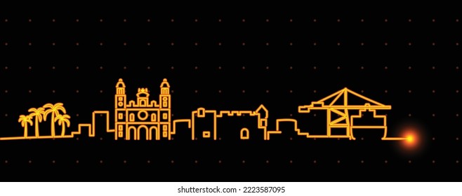 Las Palmas Light Streak Skyline Profile
