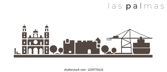 Las Palmas Simple Monochrome Stylish Skyline