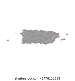 Las Piedras map, administrative division of Puerto Rico. Vector illustration.