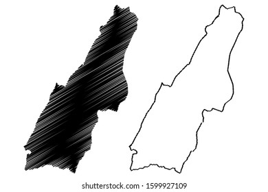 Las Piedras municipality (Commonwealth of Puerto Rico, Porto Rico, PR, Unincorporated territories of the United States) map vector illustration, scribble sketch Las Piedras map