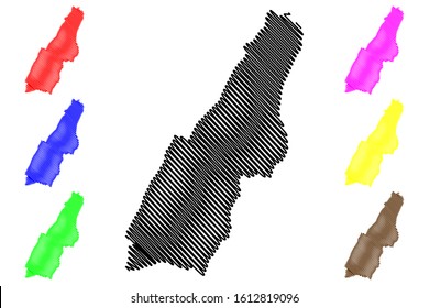 Las Piedras municipality (Commonwealth of Puerto Rico, Porto Rico, PR, Unincorporated territories of the United States) map vector illustration, scribble sketch Las Piedras map
