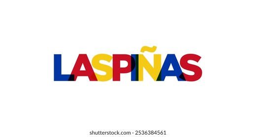 Las Pinas in the Philippines emblem. The design features a geometric style, vector illustration with bold typography in a modern font. The graphic slogan lettering.