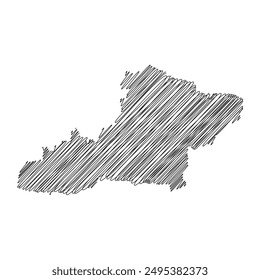 Las Tunas Cuba provinces thread map line vector illustration