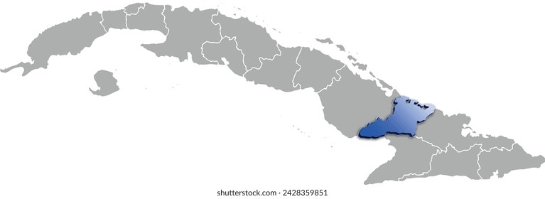 LAS TUNAS province of CUBA 3d isometric map