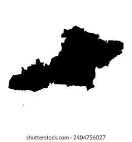 Mapa de la provincia de Las Tunas, división administrativa de Cuba. Ilustración vectorial.
