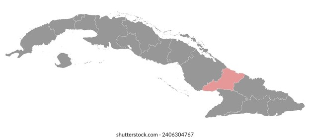 Las Tunas province map, administrative division of Cuba. Vector illustration.
