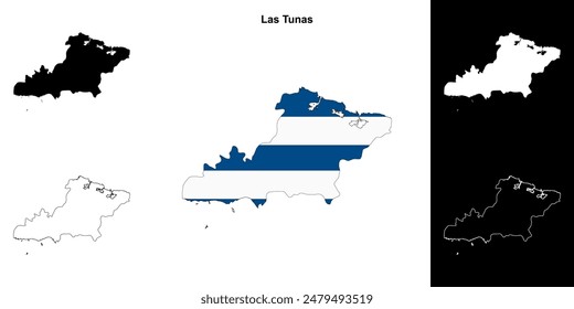 Las Tunas province outline map set