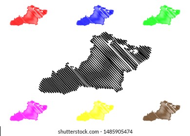 Las Tunas Province (Republic of Cuba, Provinces of Cuba) map vector illustration, scribble sketch Las Tunas map