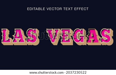 las Vegas 3D Text Effect | las vegas Editable Vector Text Effect