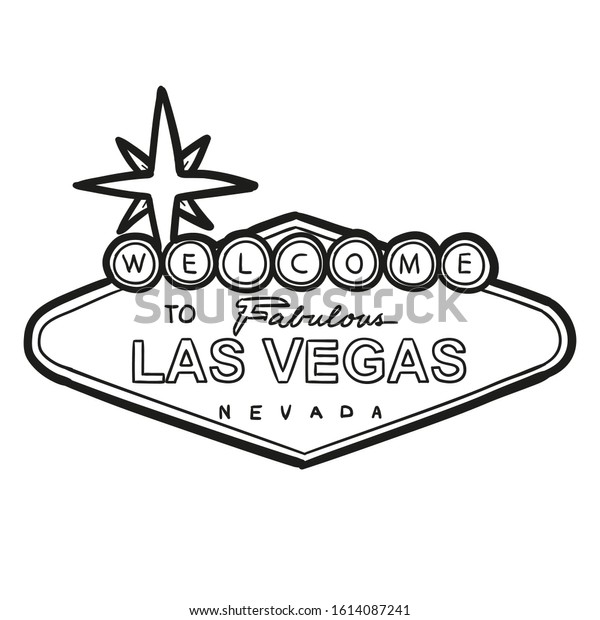 Las Vegas Banner Nevada Traditional Doodle Stock Vector (Royalty Free ...