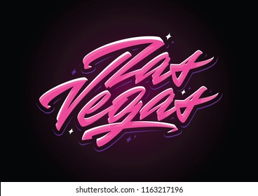 Las Vegas brush vector lettering design element