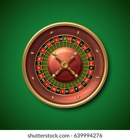 Las Vegas casino roulette wheel isolated vector illustration