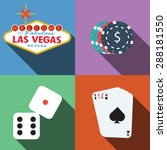 Las Vegas Casino Vector With Long Shadow