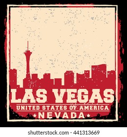 Las Vegas City concept. Logo. Label. T-shirt design. LV. Creative poster design.