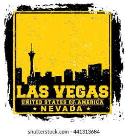 Las Vegas City concept. Logo. Label. T-shirt design. LV. Creative poster design.
