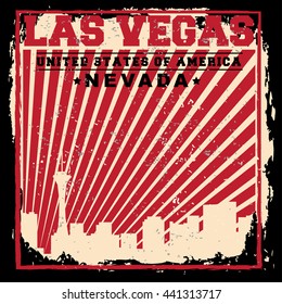 Las Vegas City concept. Logo. Label. T-shirt design. LV. Creative poster design.