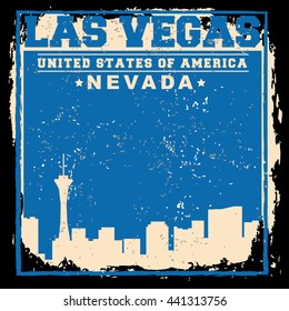 Las Vegas City concept. Logo. Label. T-shirt design. LV. Creative poster design.