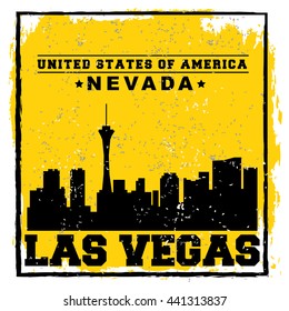 Las Vegas City concept. Logo. Label. T-shirt design. LV. Creative poster design.