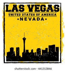 Las Vegas City concept. Logo. Label. T-shirt design. LV. Creative poster design.