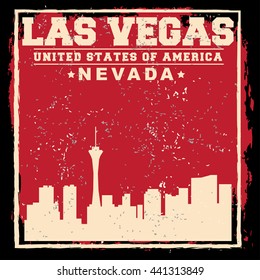 Las Vegas City concept. Logo. Label. T-shirt design. LV. Creative poster design.