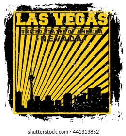 Las Vegas City concept. Logo. Label. T-shirt design. LV. Creative poster design.