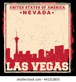 Las Vegas City concept. Logo. Label. T-shirt design. LV. Creative poster design.