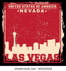 Las Vegas City concept. Logo. Label. T-shirt design. LV. Creative poster design.