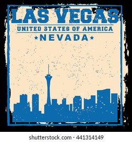 Las Vegas City concept. Logo. Label. T-shirt design. LV. Creative poster design.