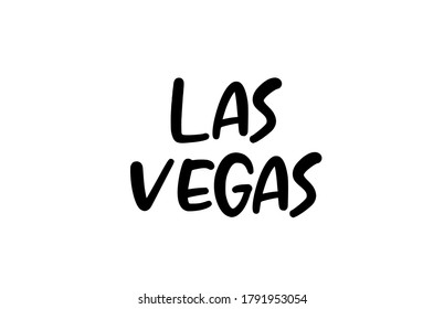 Las Vegas city handwritten typography text word hand lettering. Modern calligraphy text. Black color