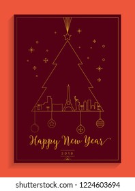 Las Vegas City New Year Card Design Template