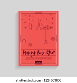 Las Vegas City New Year Card Design Template